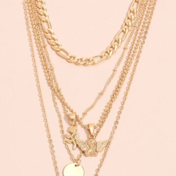 Gold Toned Layered Necklace - Picture 3 of 5